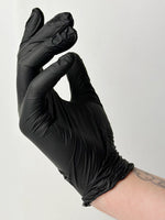 Chemical Resistant Black Nitrile Gloves - 100pcs