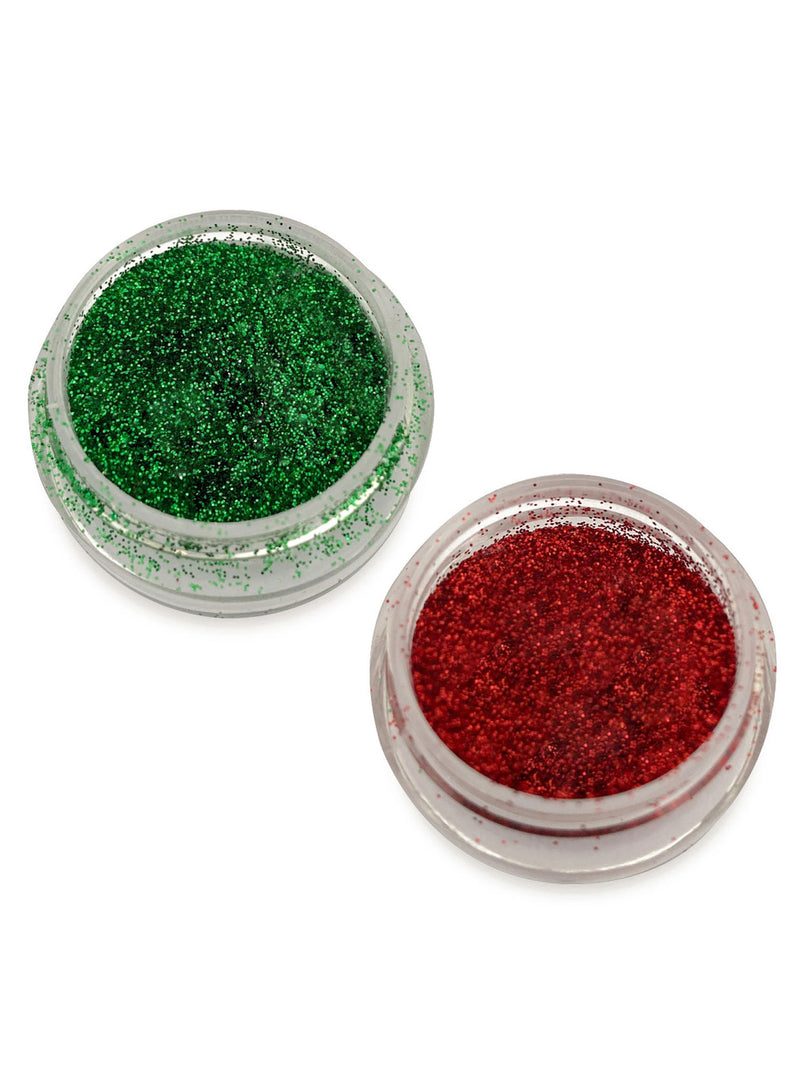 Custom Colour Glitters Set of 2 - Fine Red/Green