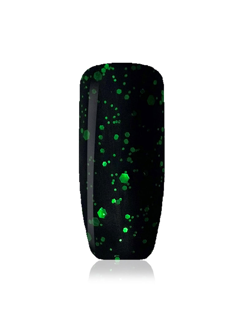 Custom Colour Matte Finish Glitter Top Coat - GREEN