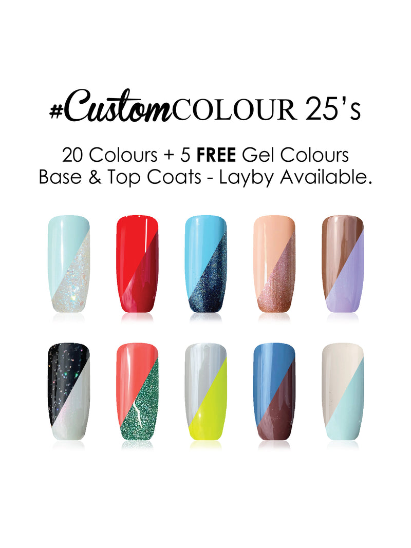 Custom Colour 25 Gel Polish Set (Base+Top+25 Colours)